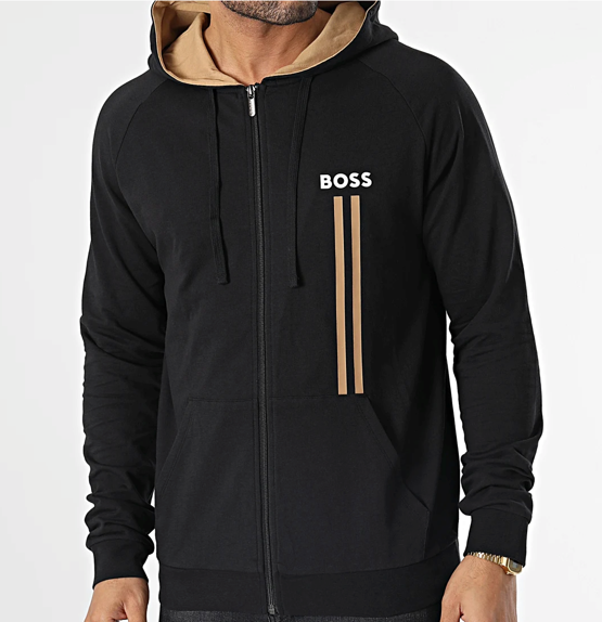 Hugo Boss Zip Hoodie Logo Stripe Prints